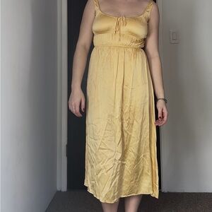 Reformation Silky Yellow Midi Dress